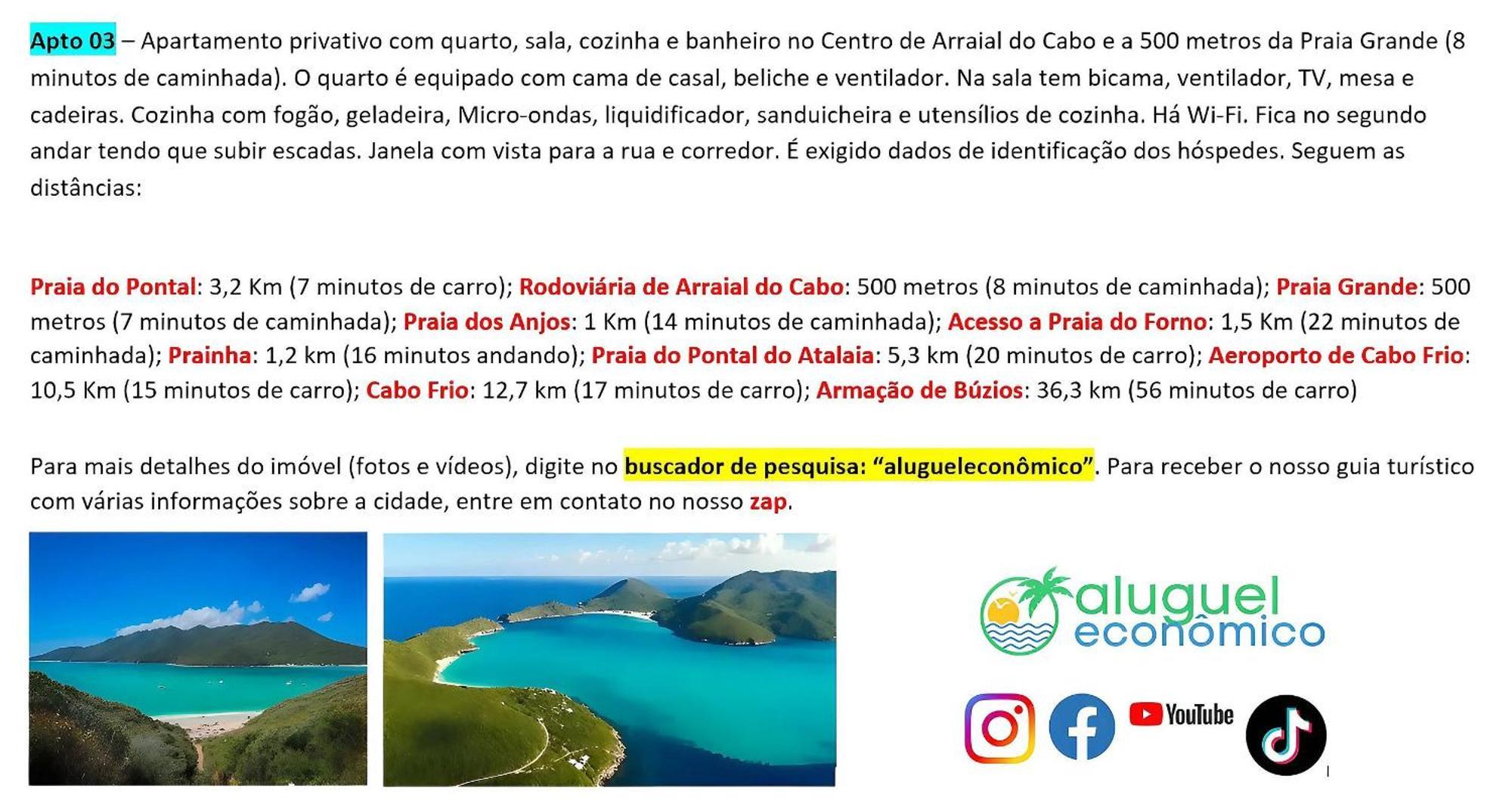 Arraial Do Cabo - Brisas Do Farol - Aluguel Economico Apartment Luaran gambar