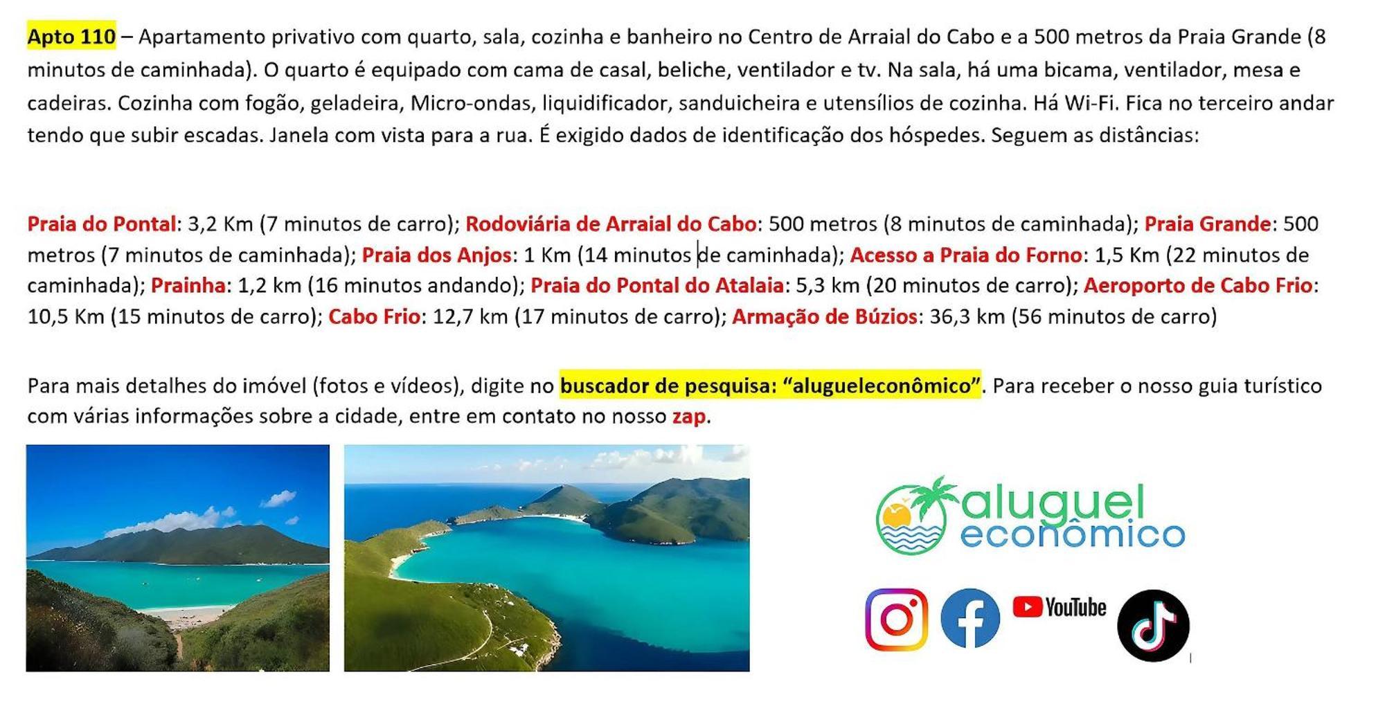 Arraial Do Cabo - Brisas Do Farol - Aluguel Economico Apartment Luaran gambar