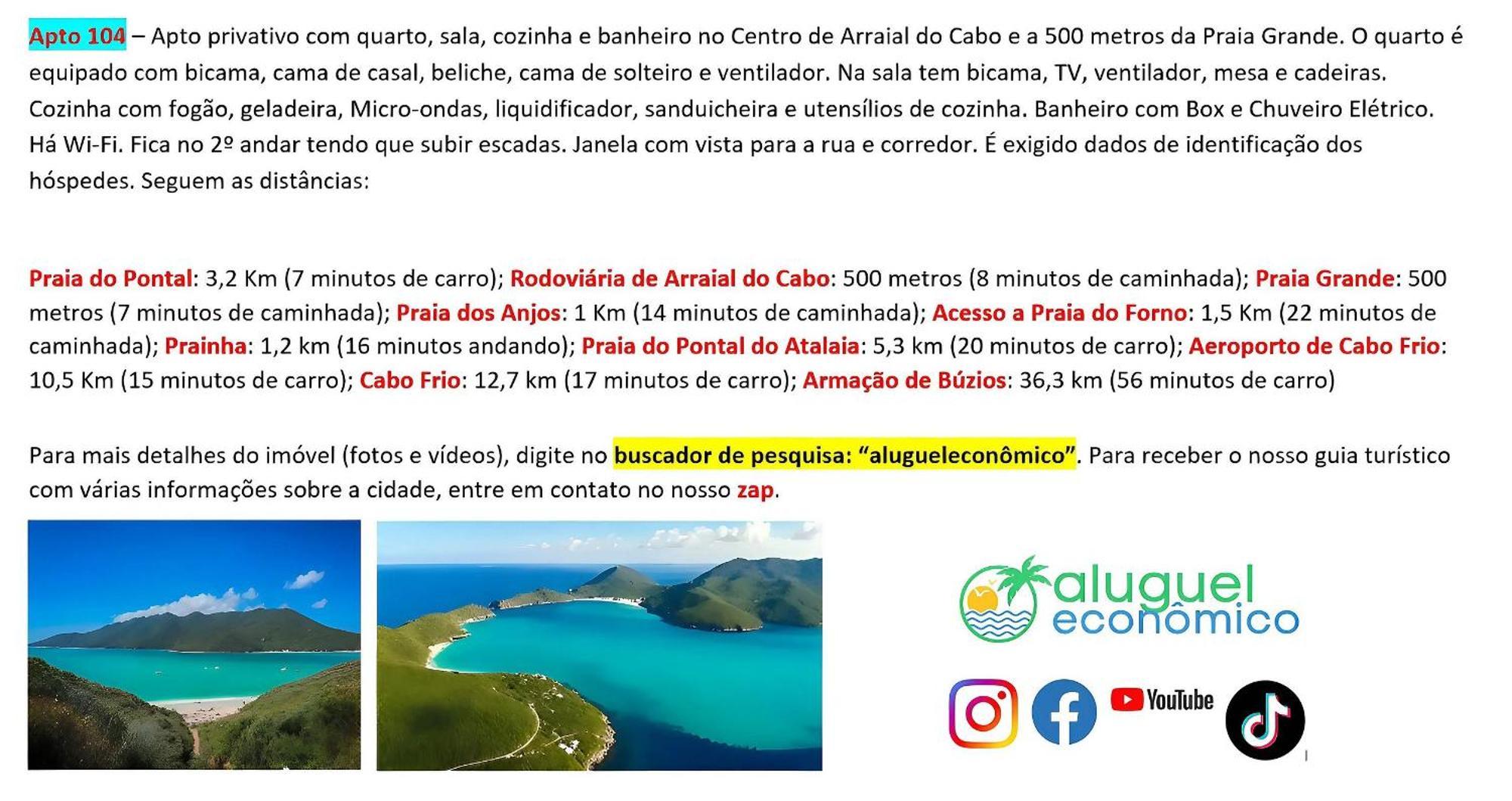 Arraial Do Cabo - Brisas Do Farol - Aluguel Economico Apartment Luaran gambar