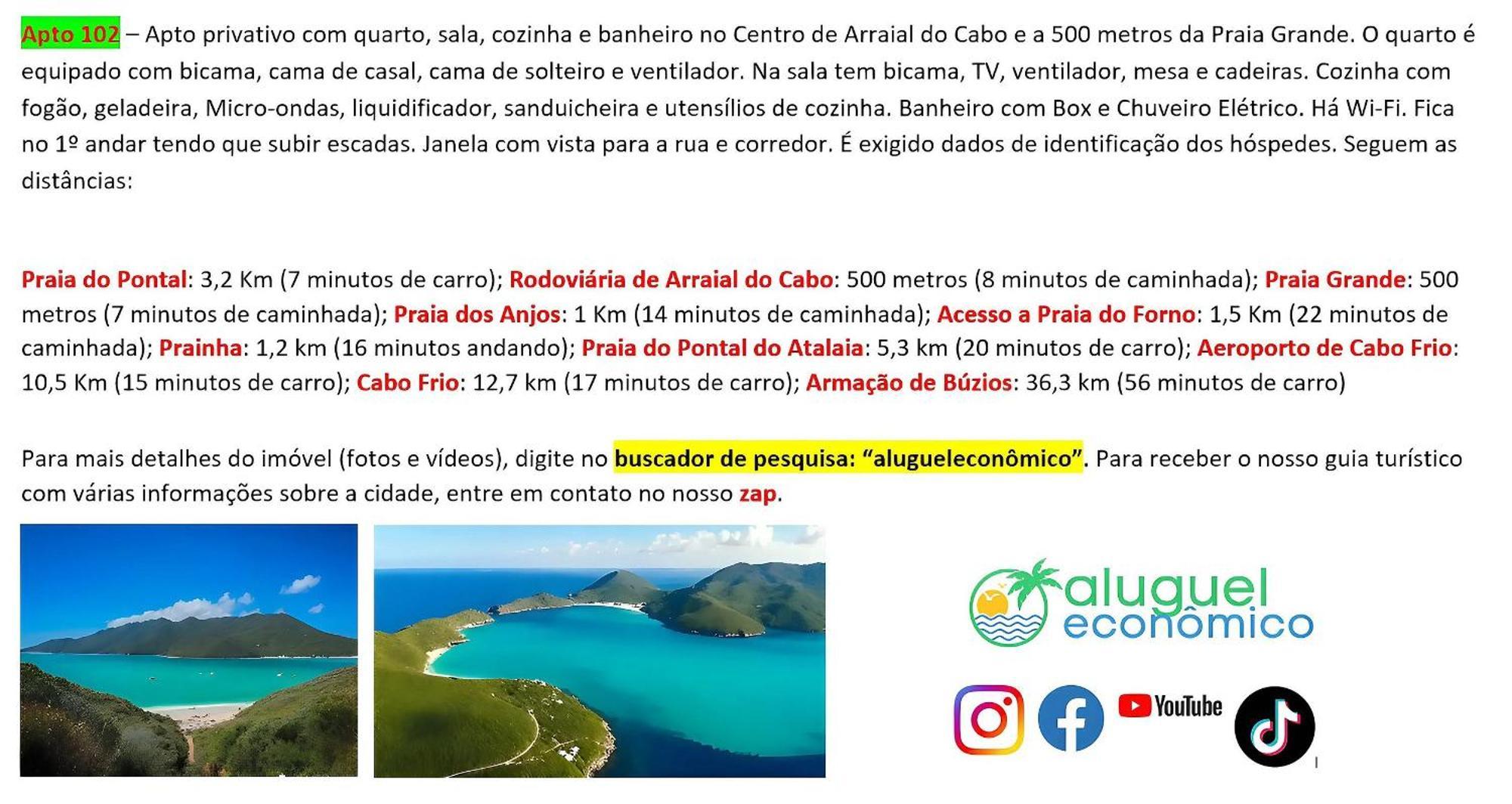 Arraial Do Cabo - Brisas Do Farol - Aluguel Economico Apartment Luaran gambar