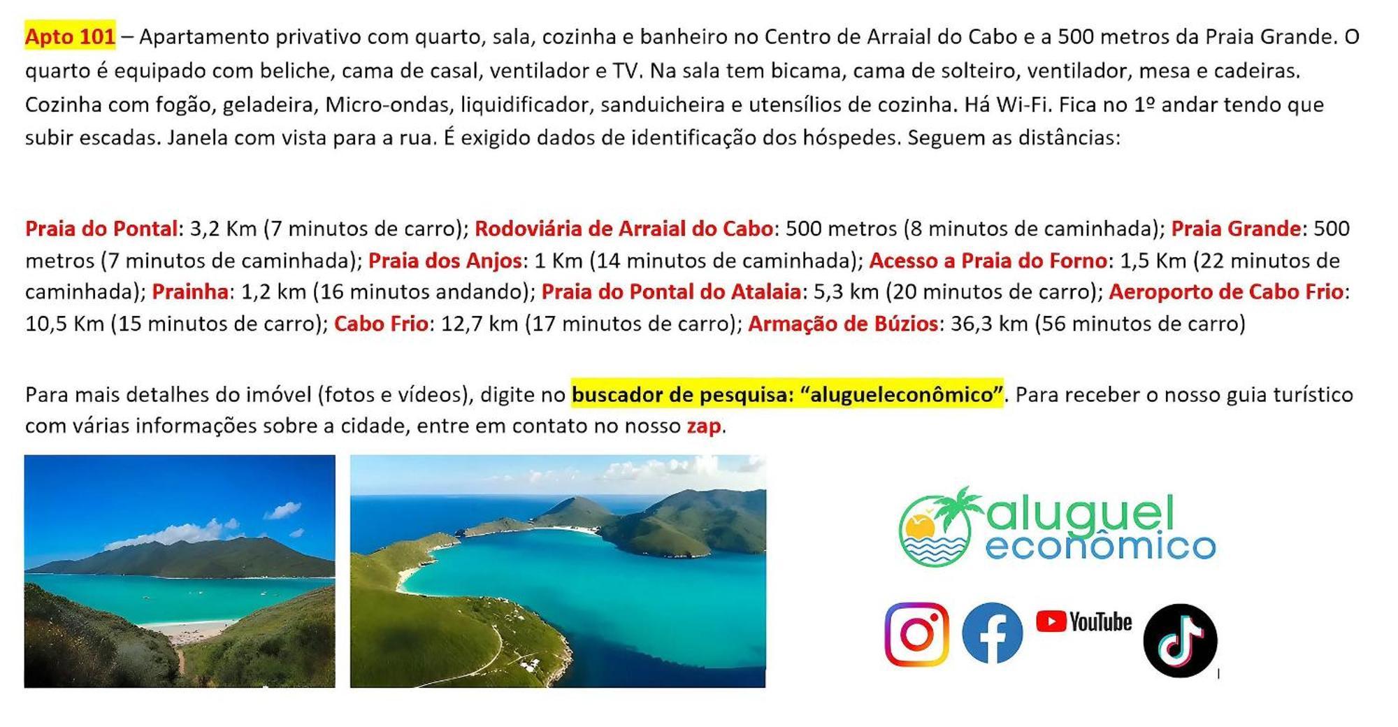Arraial Do Cabo - Brisas Do Farol - Aluguel Economico Apartment Luaran gambar