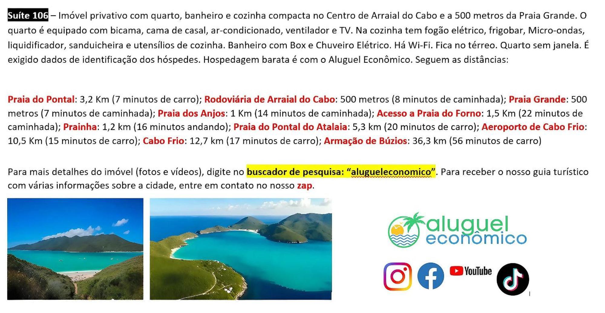 Arraial Do Cabo - Brisas Do Farol - Aluguel Economico Apartment Luaran gambar