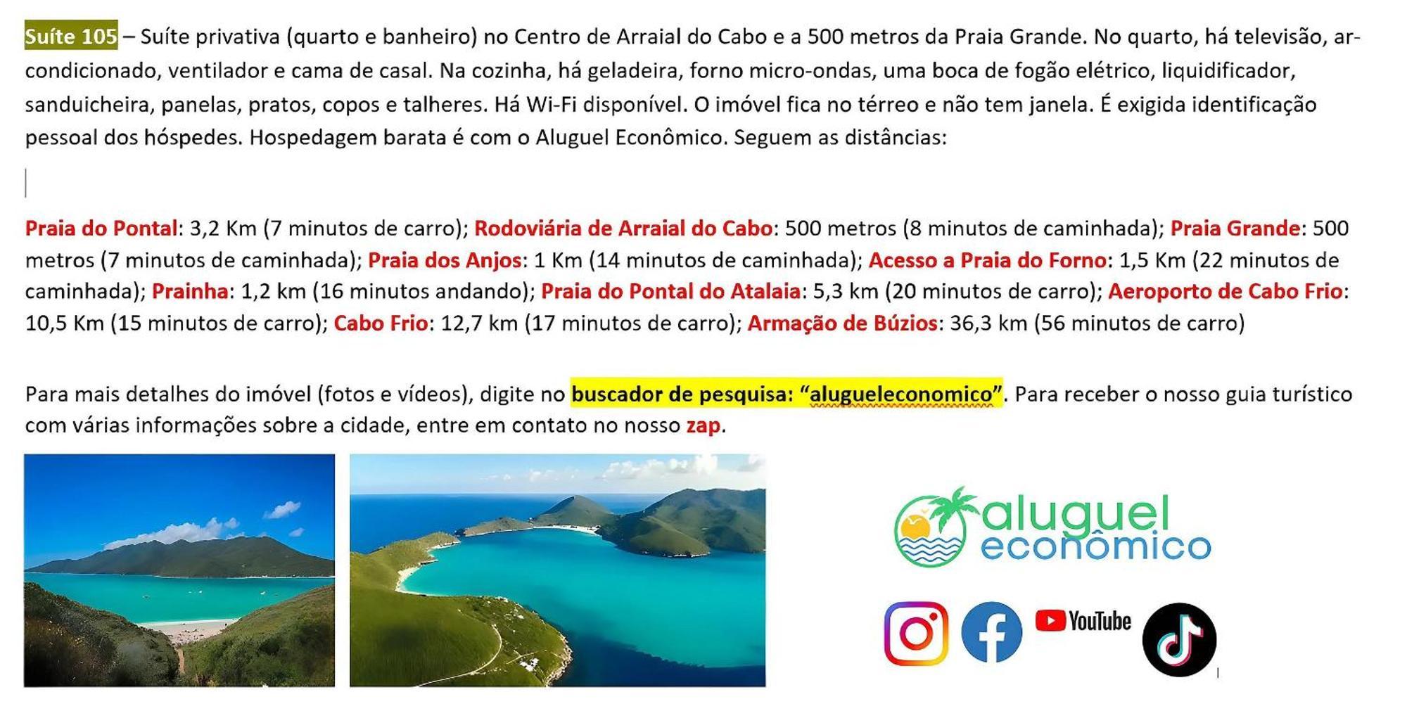 Arraial Do Cabo - Brisas Do Farol - Aluguel Economico Apartment Luaran gambar