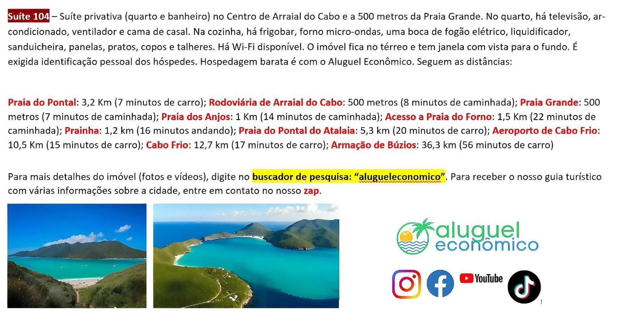 Arraial Do Cabo - Brisas Do Farol - Aluguel Economico Apartment Luaran gambar